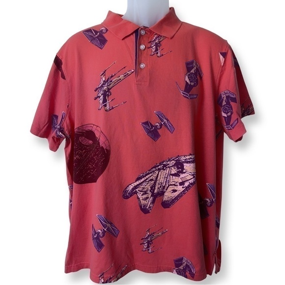 Disney Men’s Star Wars Freighters Polo Shirt Slim Fit Cotton XL - Picture 1 of 4